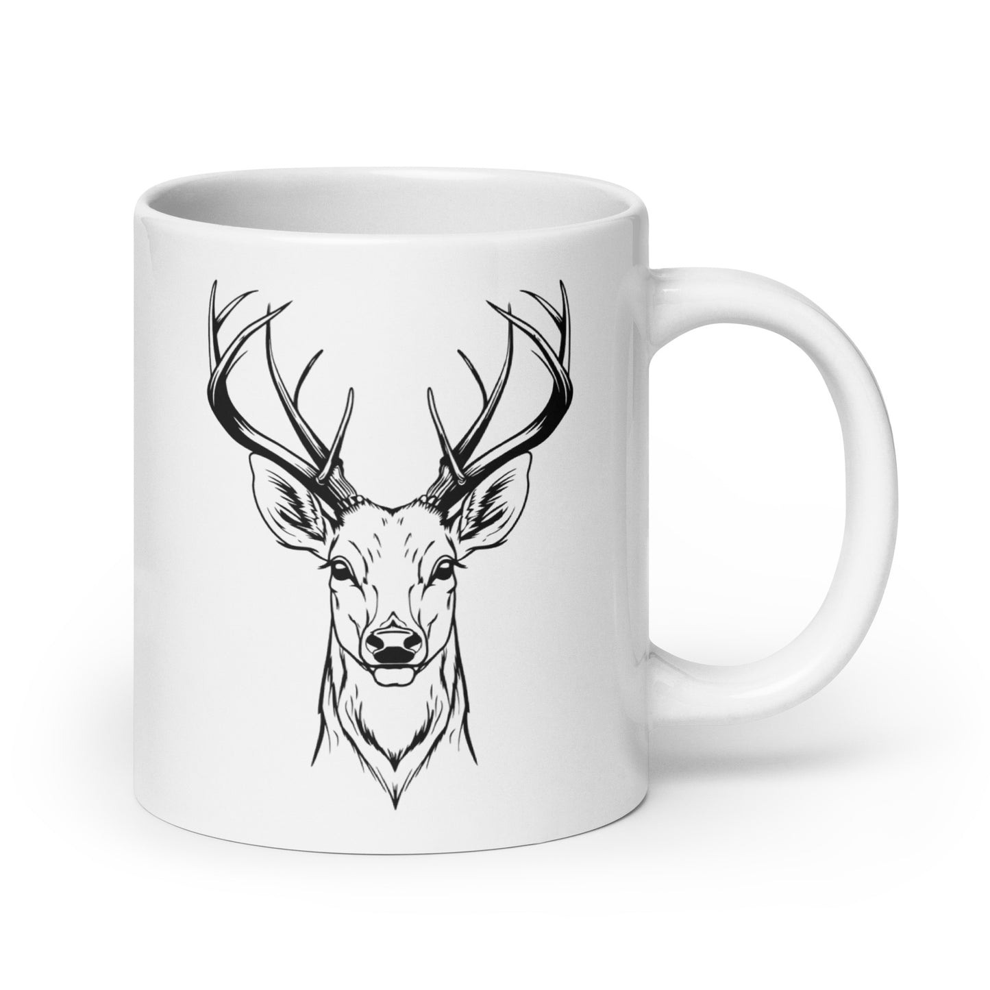Antler Stud White glossy mug
