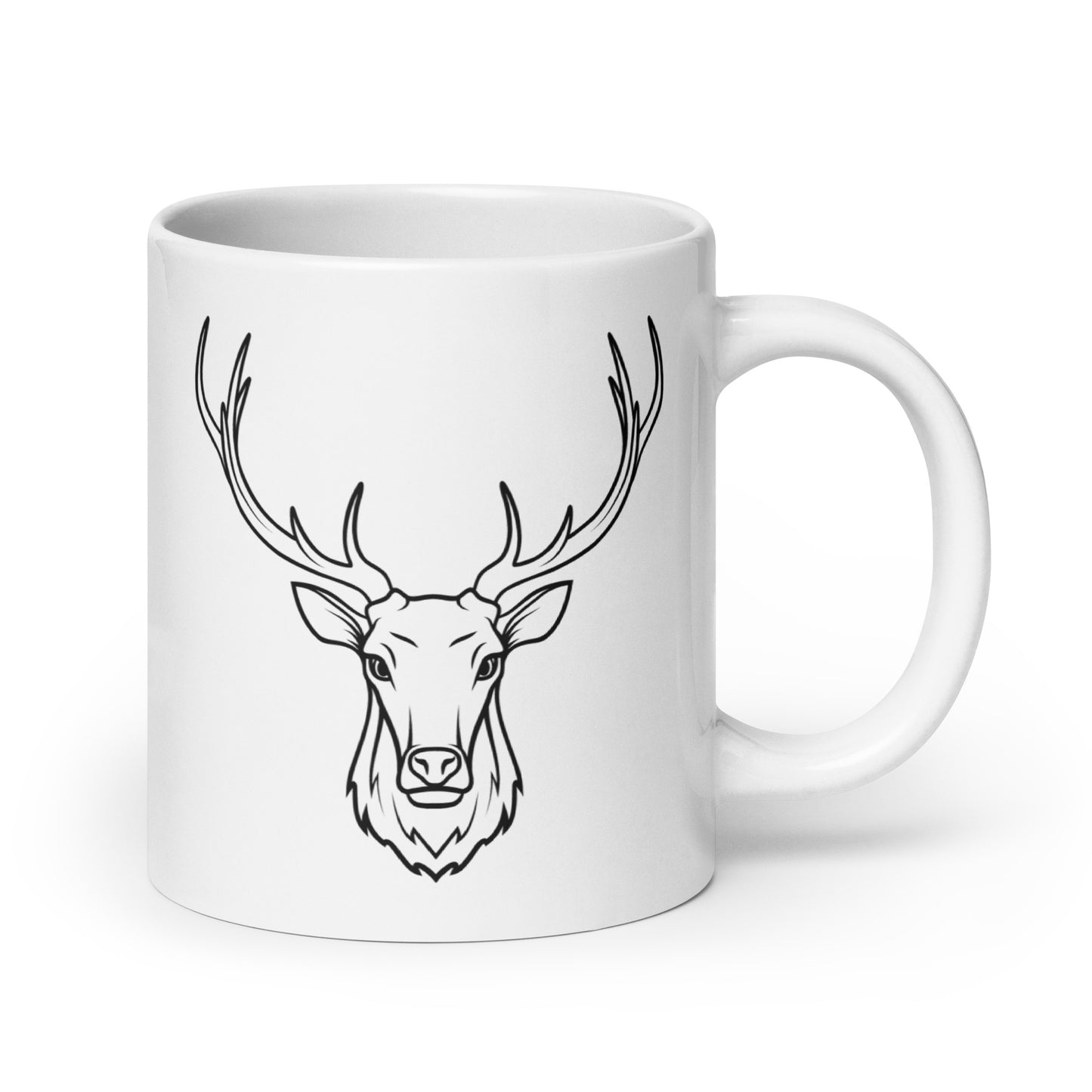 Antler White glossy mug