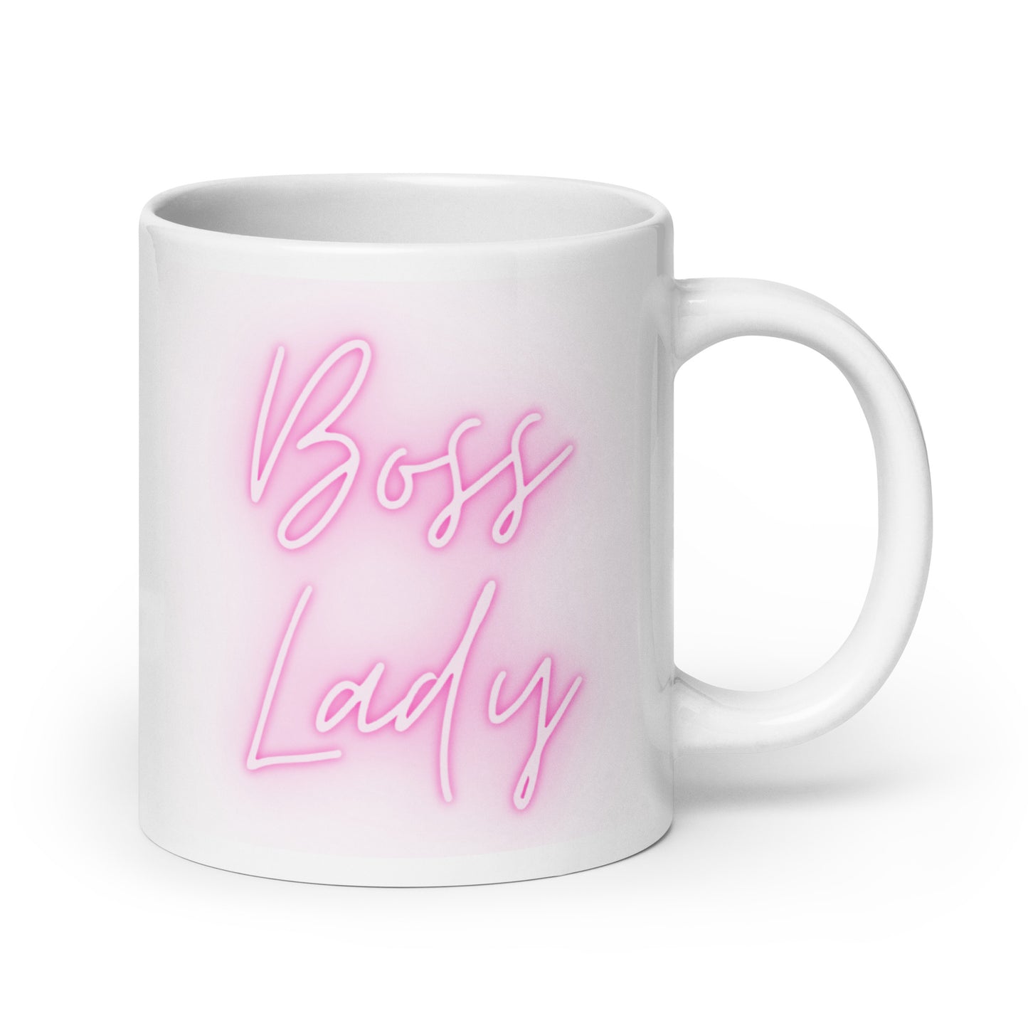 Boss Lady Pink White glossy mug