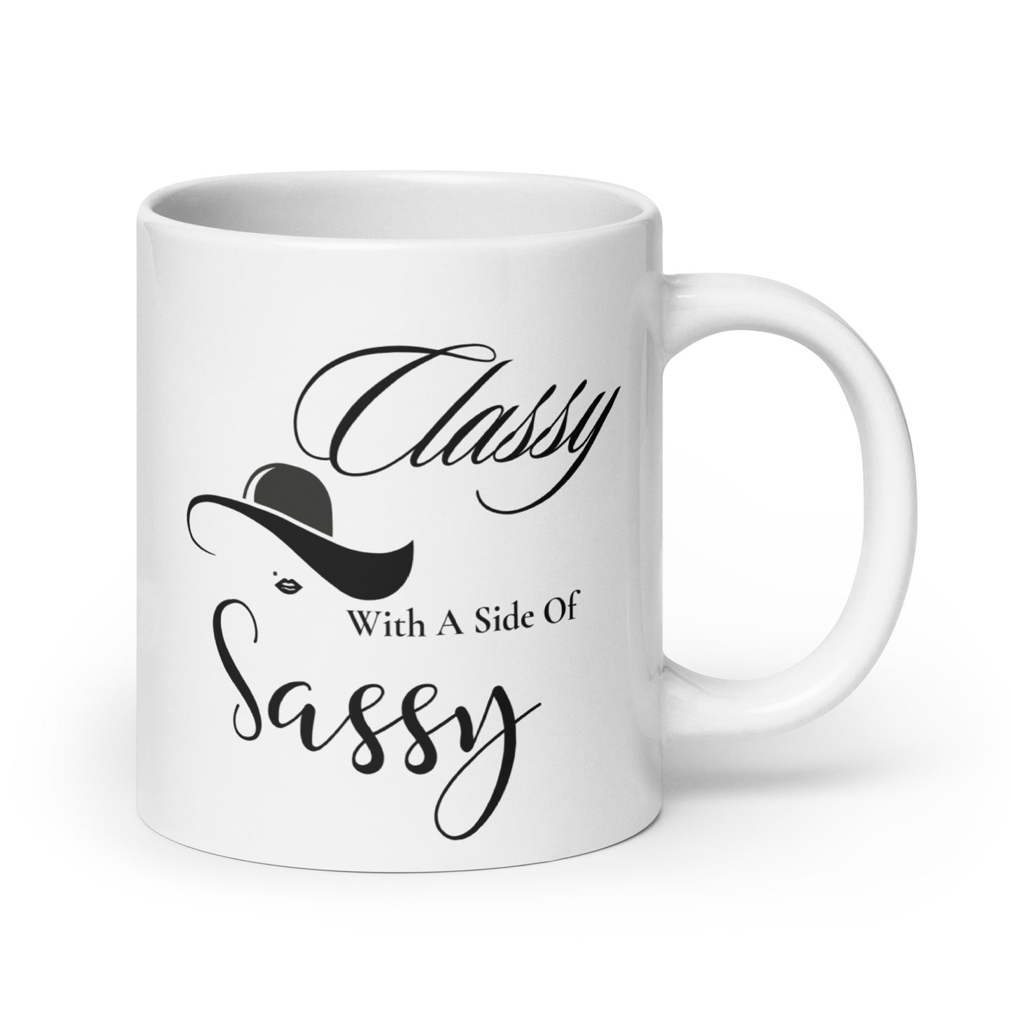 Classy with a side of Sassy White glossy mug