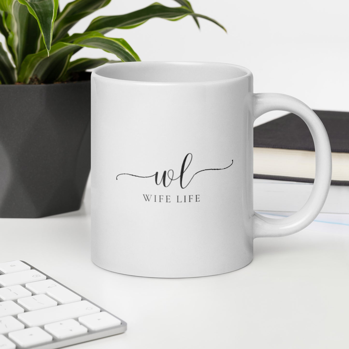 Wife Life Elegant White glossy mug