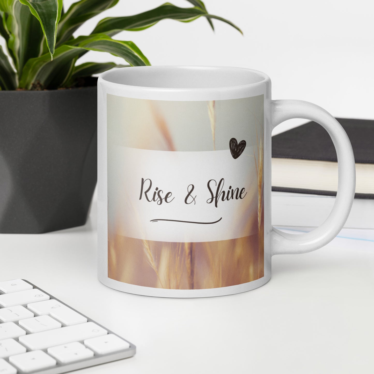 Rise & Shine White glossy mug