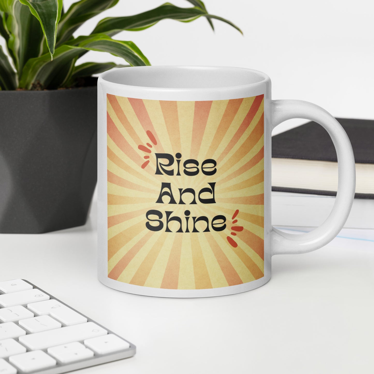 Rise & Shine Hippy White glossy mug