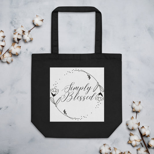 Simply Blessed Flower Circle Eco Tote Bag