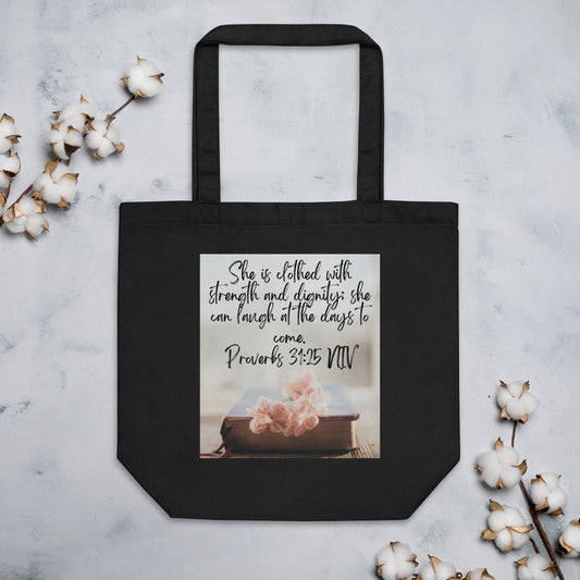 Proverbs 31:25 Bible Eco Tote Bag