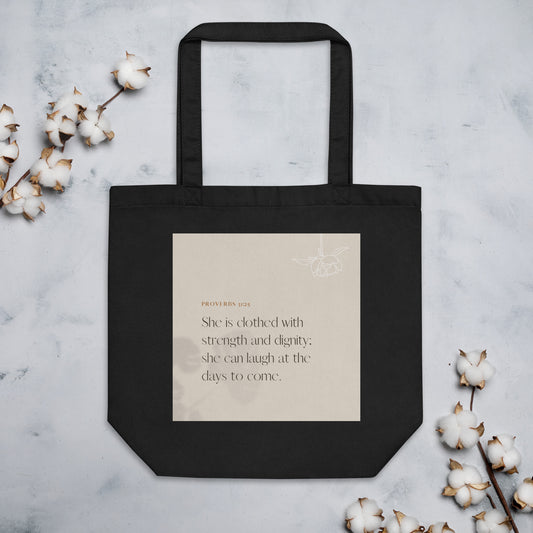 Proverbs 31:25 Eco Tote Bag