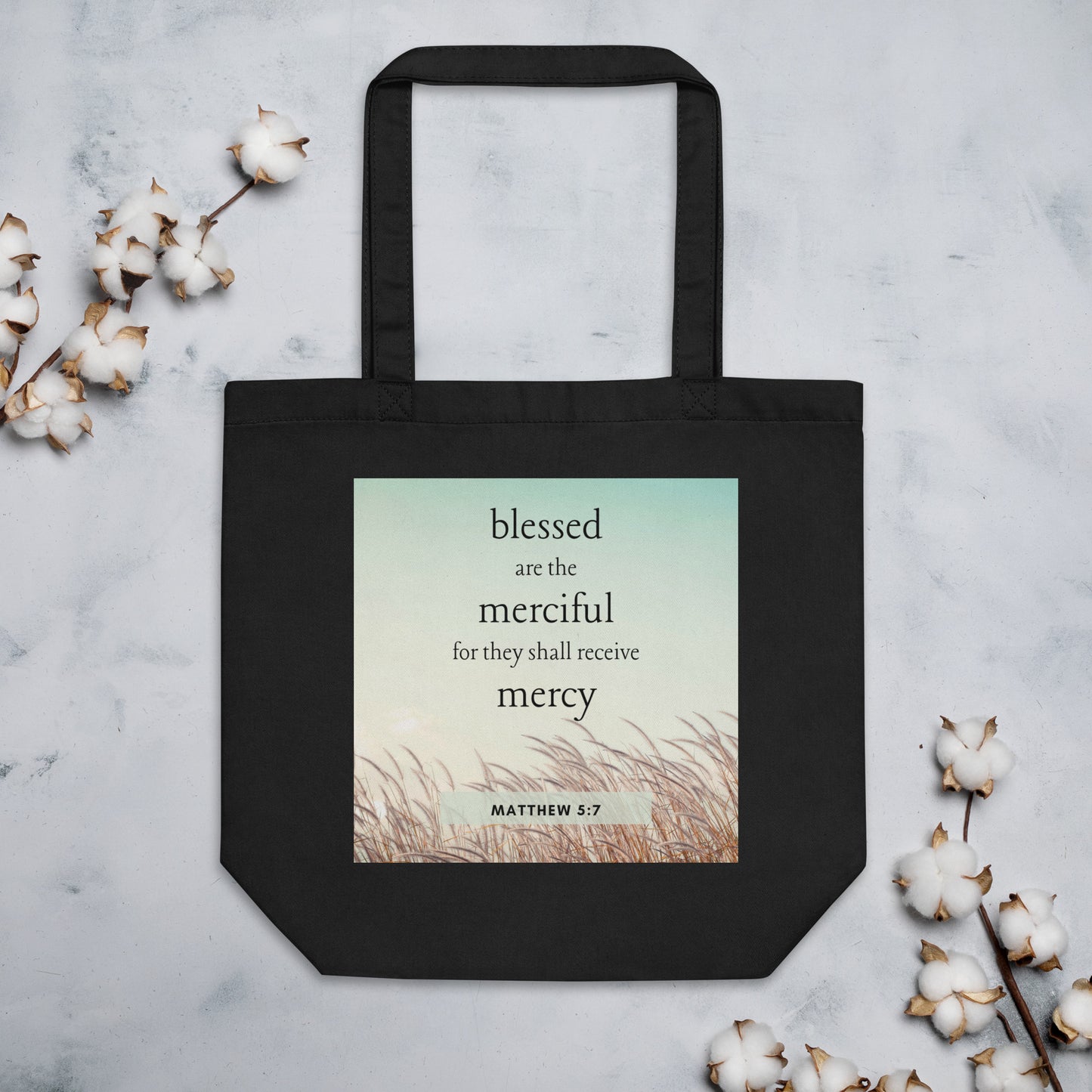 Matthew 5:7 Eco Tote Bag