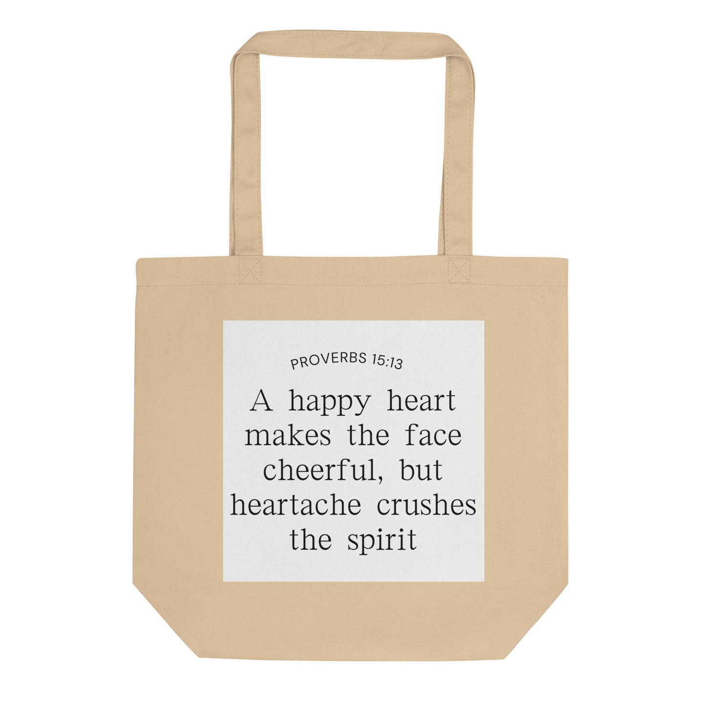 Proverbs 15:13 Happy Heart Eco Tote Bag