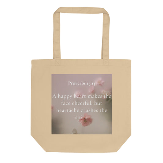 Proverbs 15:13 Flowers Eco Tote Bag