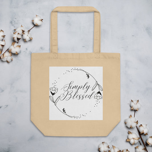 Simply Blessed Flower Circle Eco Tote Bag