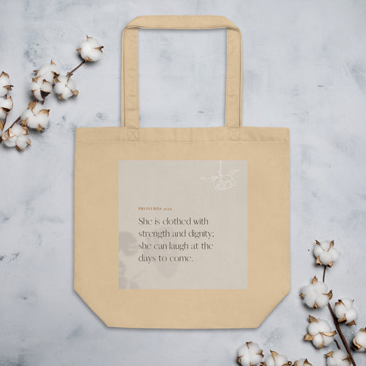 Proverbs 31:25 Eco Tote Bag