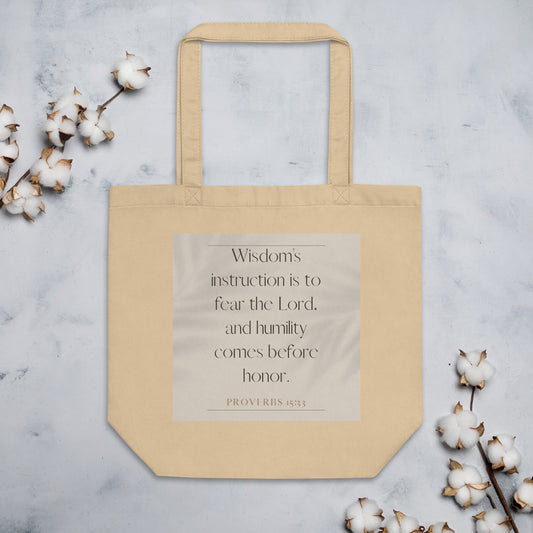 Proverbs 15:33 Elegant Full Verse Eco Tote Bag