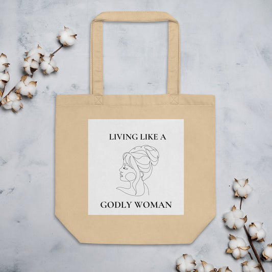 Living like a Godly Woman Elegant Eco Tote Bag