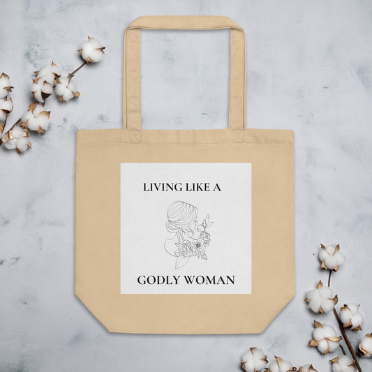 Living Like a Godly Woman Soft Flowers Eco Tote Bag