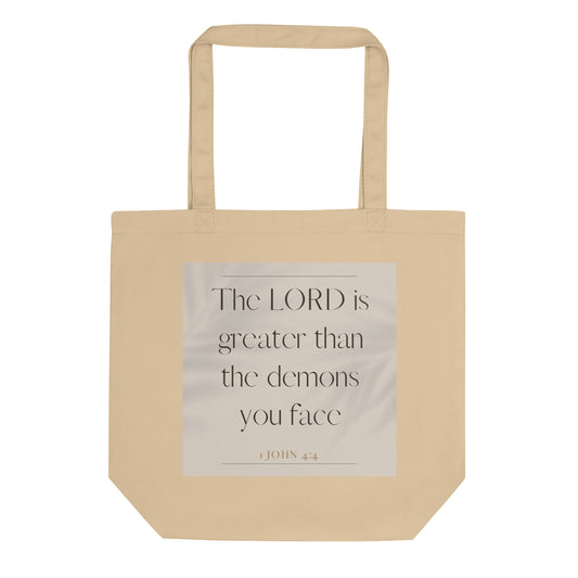 1 John 4:4 Elegant Eco Tote Bag