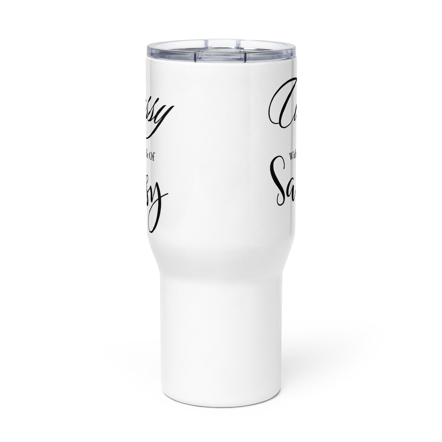Classy with a side of Sassy Plain Travel mug with a handle
