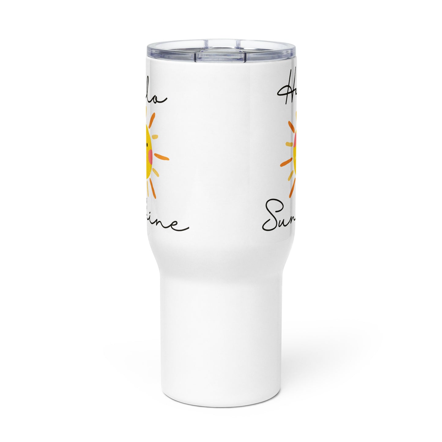 Hello Sunshine Sun Travel mug with a handle