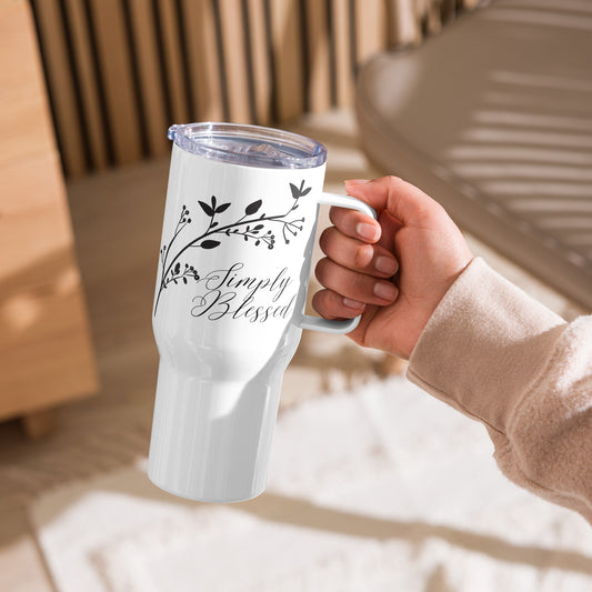 Simply Blessed Elegant  Travel mug with a handle