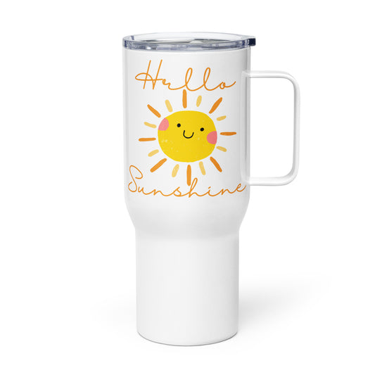 Hello Sunshine Colorful Travel mug with a handle