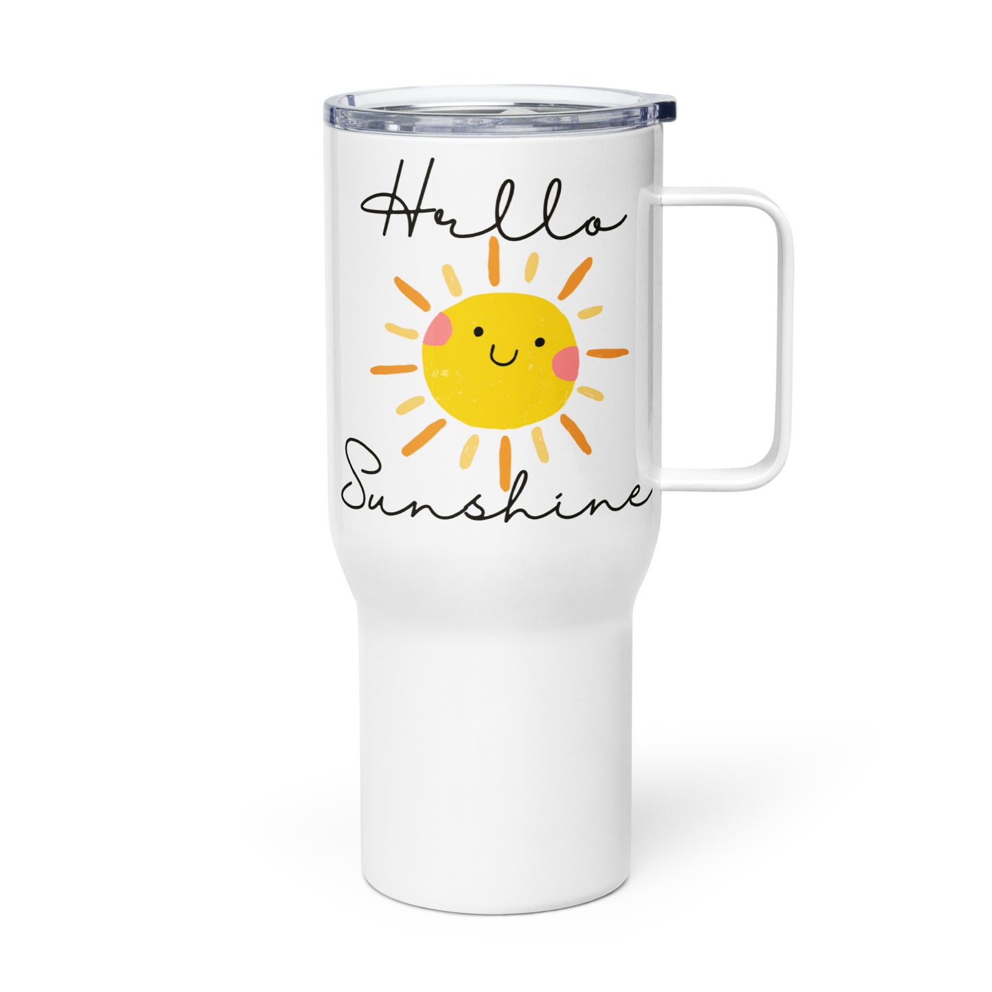 Hello Sunshine Sun Travel mug with a handle