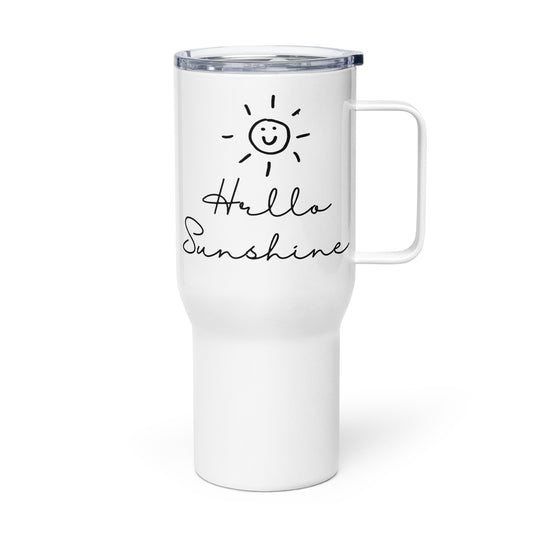 Hello Sunshine Travel mug with a handle