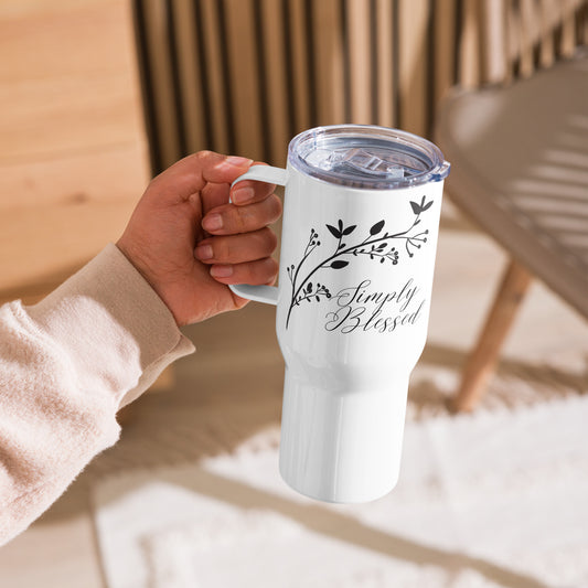 Simply Blessed Elegant  Travel mug with a handle