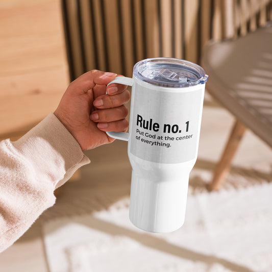 Rule No.1 Travel mug with a handle