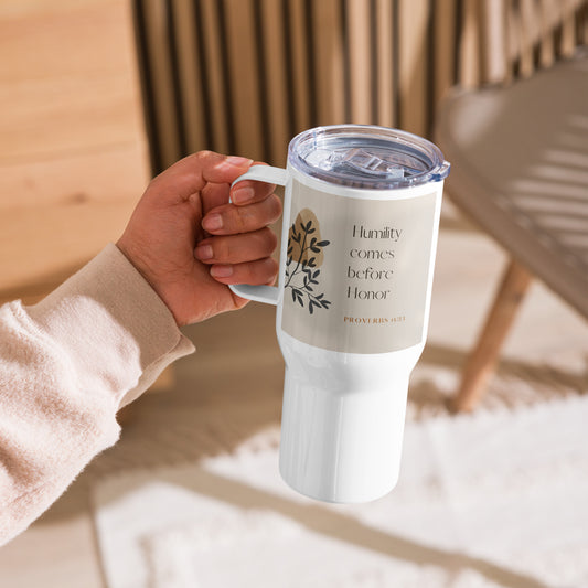 Proverbs 15:33 Natural Travel mug with a handle