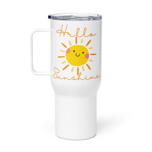 Hello Sunshine Colorful Travel mug with a handle