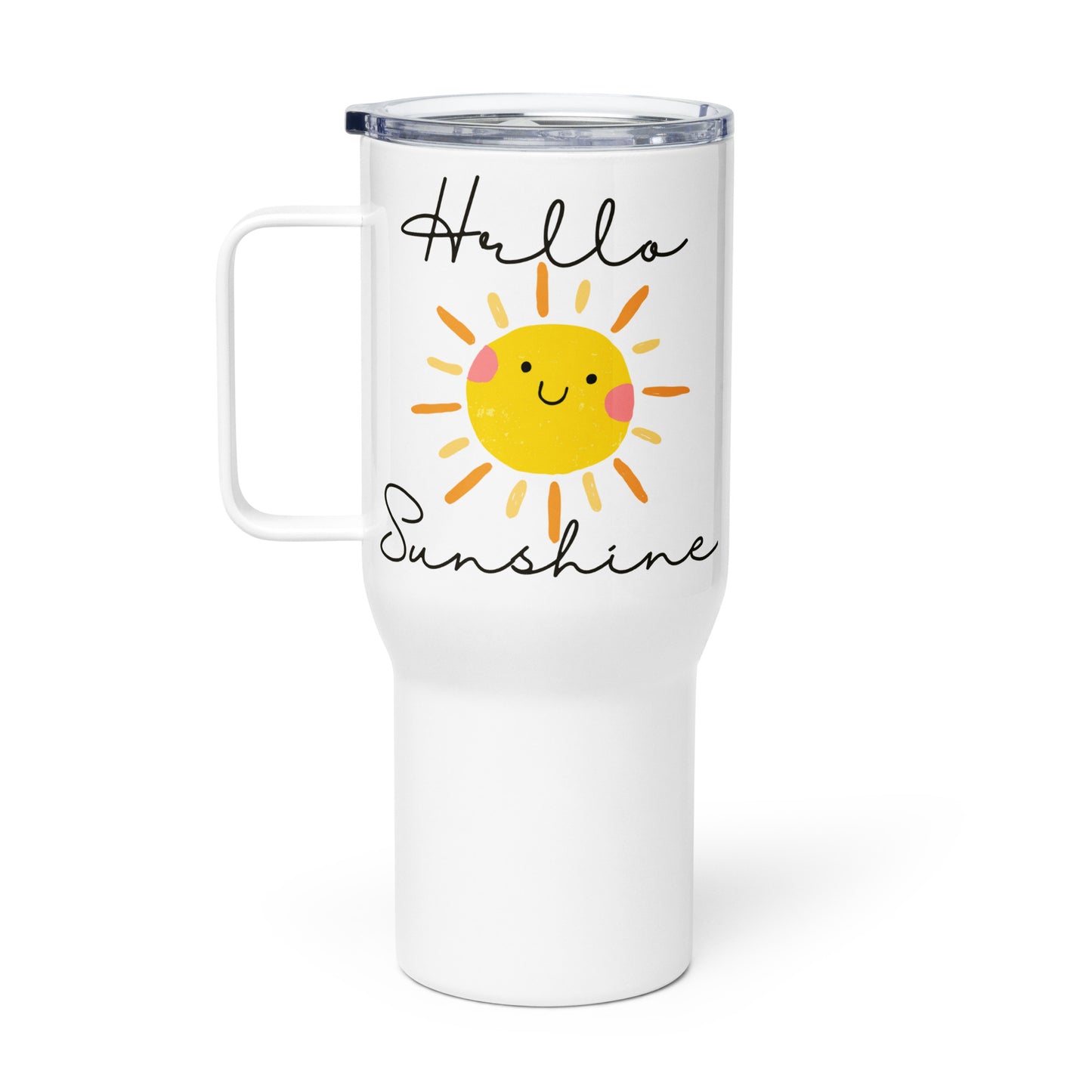 Hello Sunshine Sun Travel mug with a handle