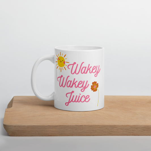 Wakey-Wakey Juice White glossy mug