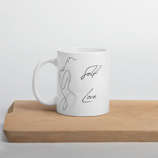 Self Love Sexy Bold White glossy mug