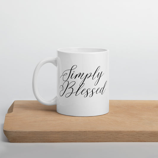 Simply Blessed White glossy mug