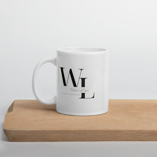 Wife Life Logo White glossy mug