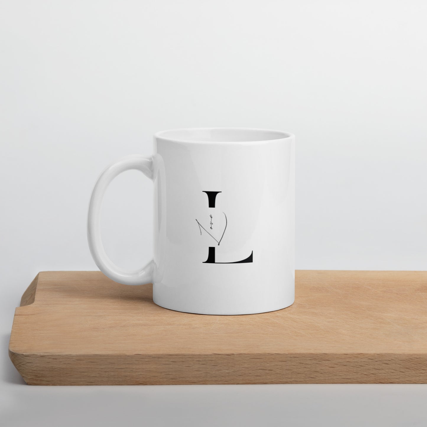 Love White glossy mug