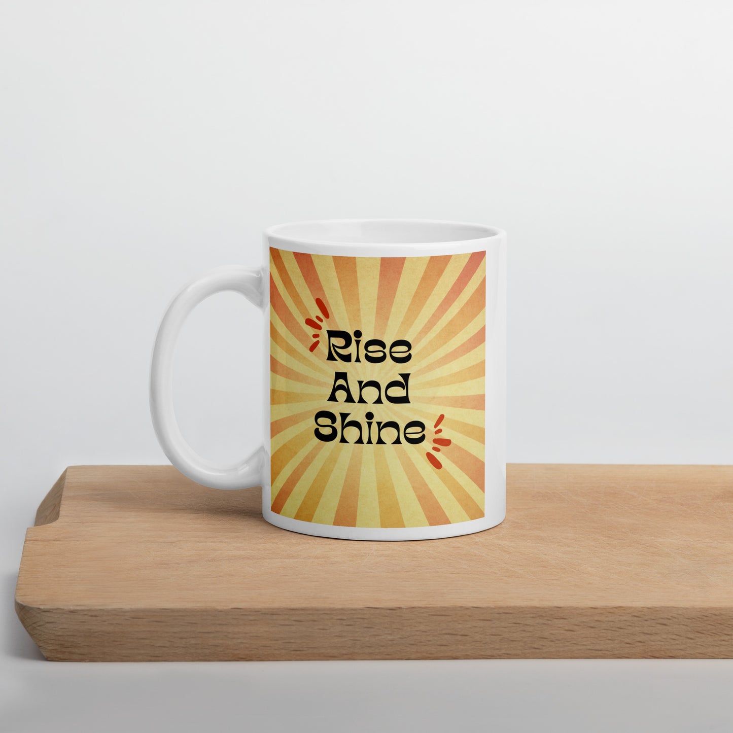 Rise & Shine Hippy White glossy mug
