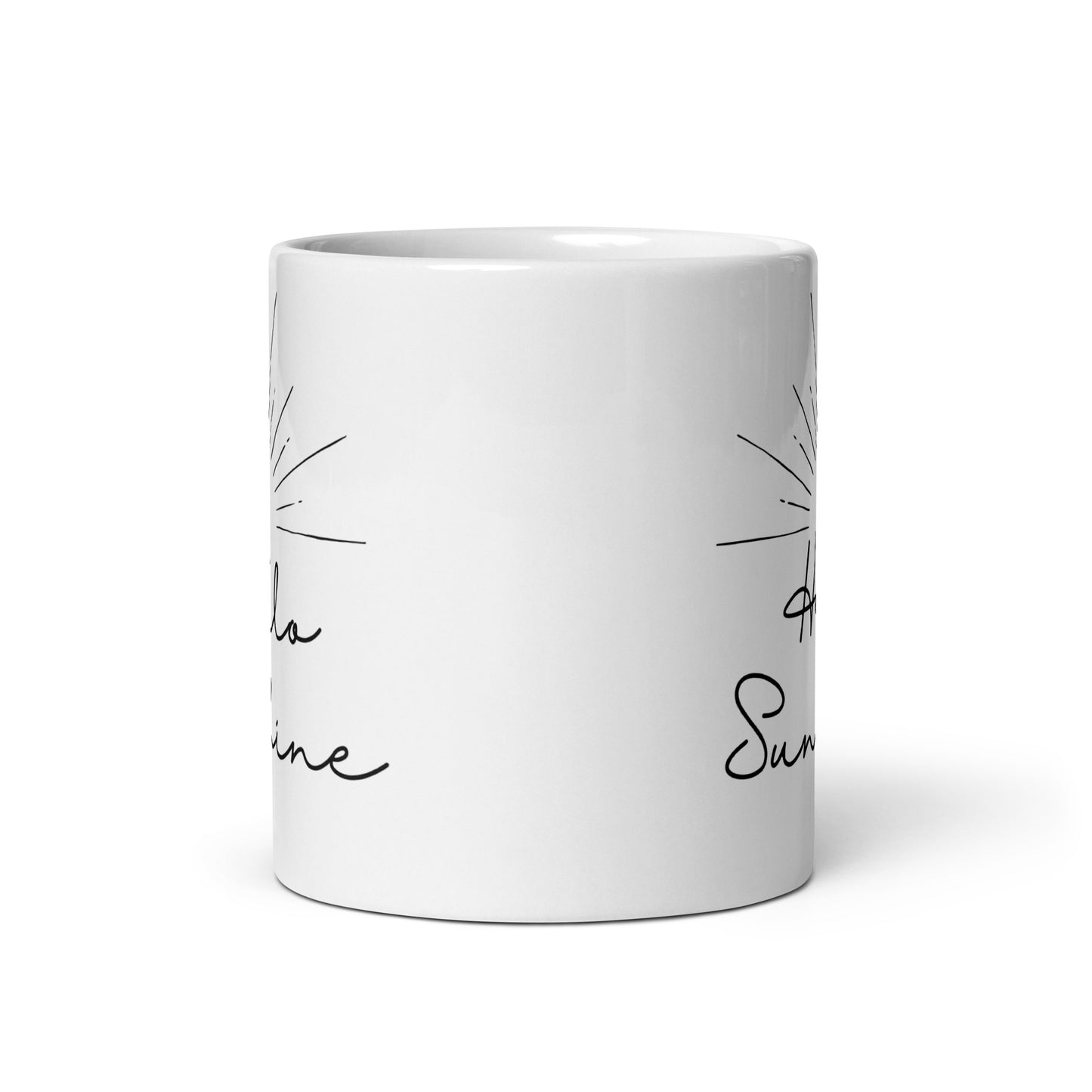 Hello Sunshine Plain White glossy mug