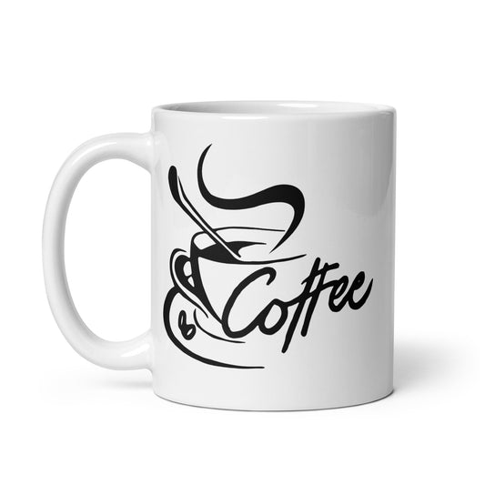 Coffee Elegant White glossy mug