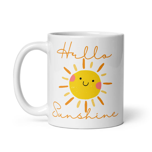 Hello Sunshine Colorful White glossy mug