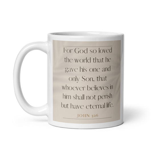 John 3:16 Elegant White glossy mug