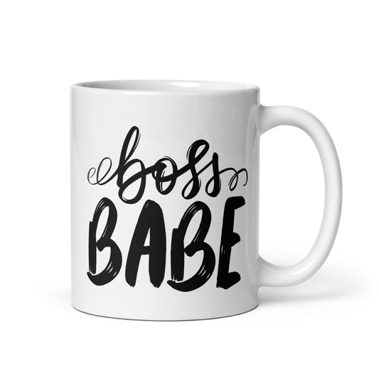 Boss Babe White glossy mug