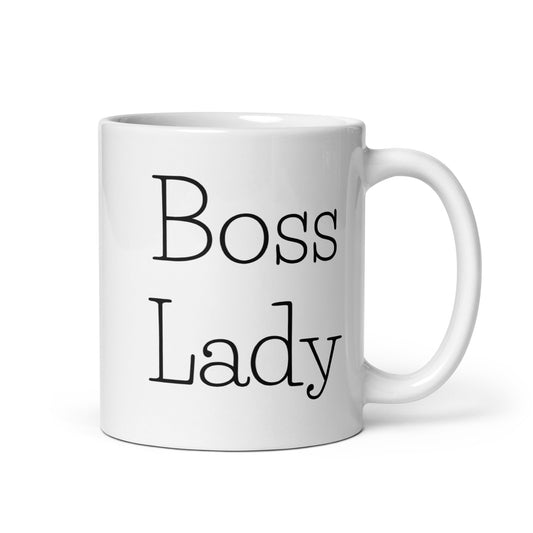 Boss Lady Classy White glossy mug