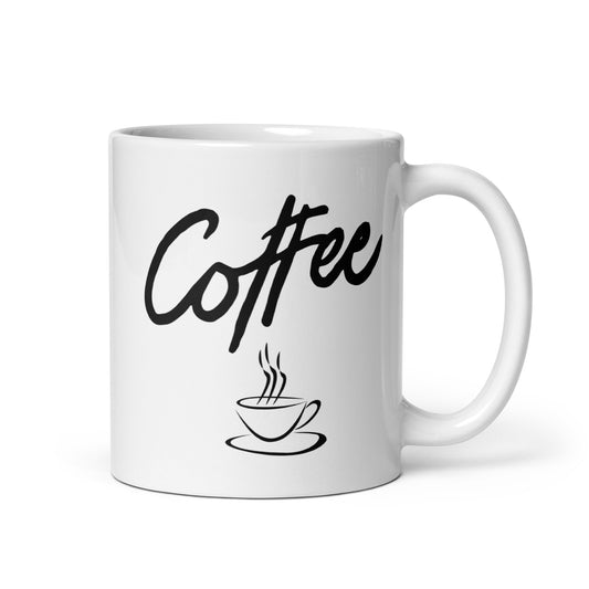 Coffee Bold White glossy mug