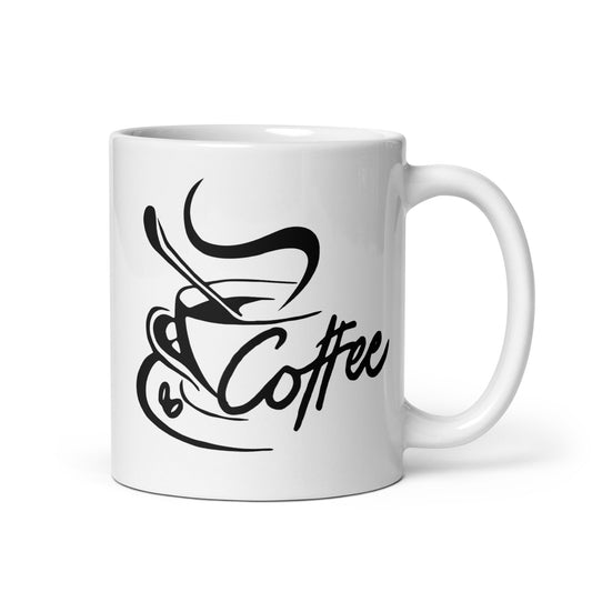 Coffee Elegant White glossy mug