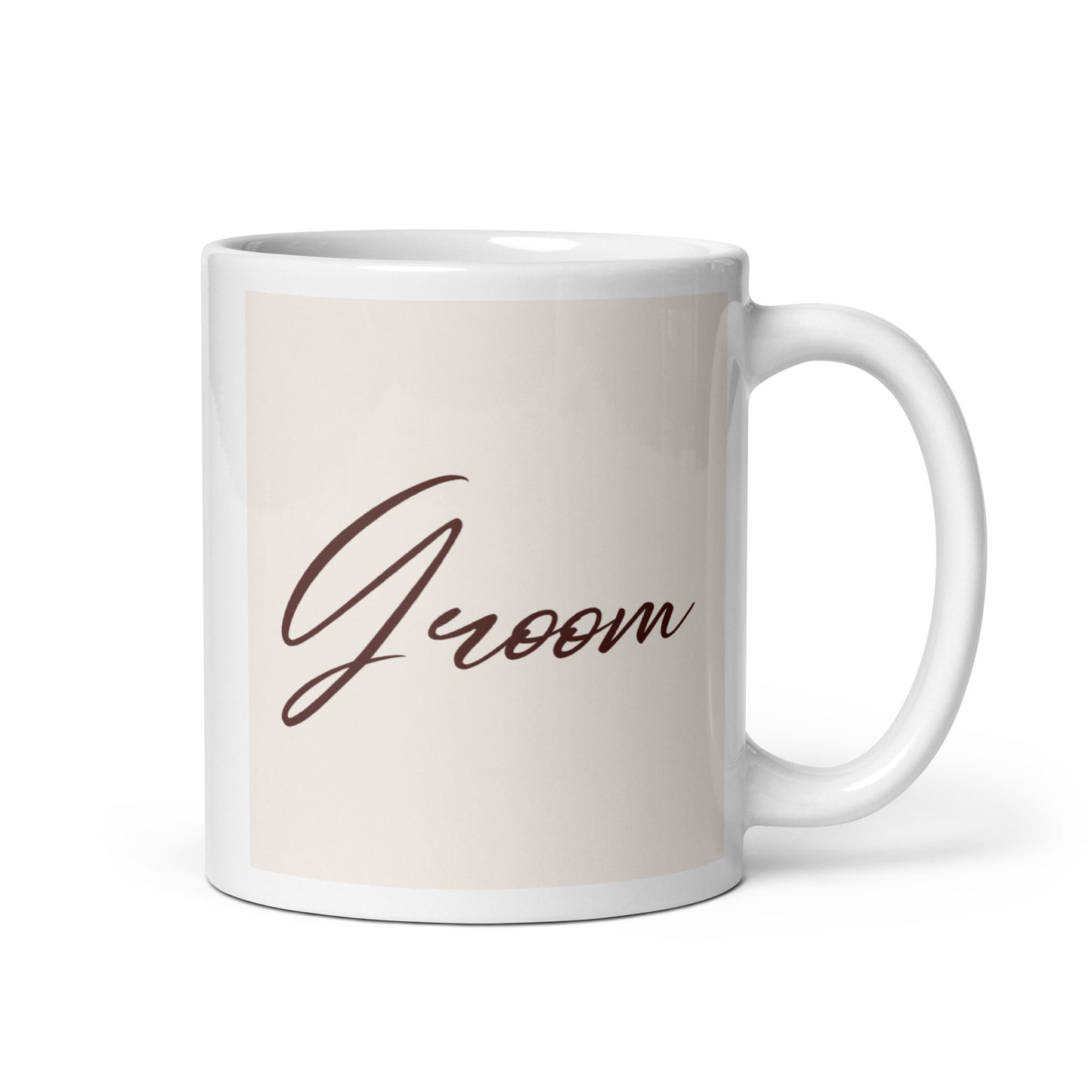 Groom White glossy mug