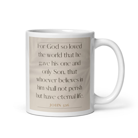 John 3:16 Elegant White glossy mug