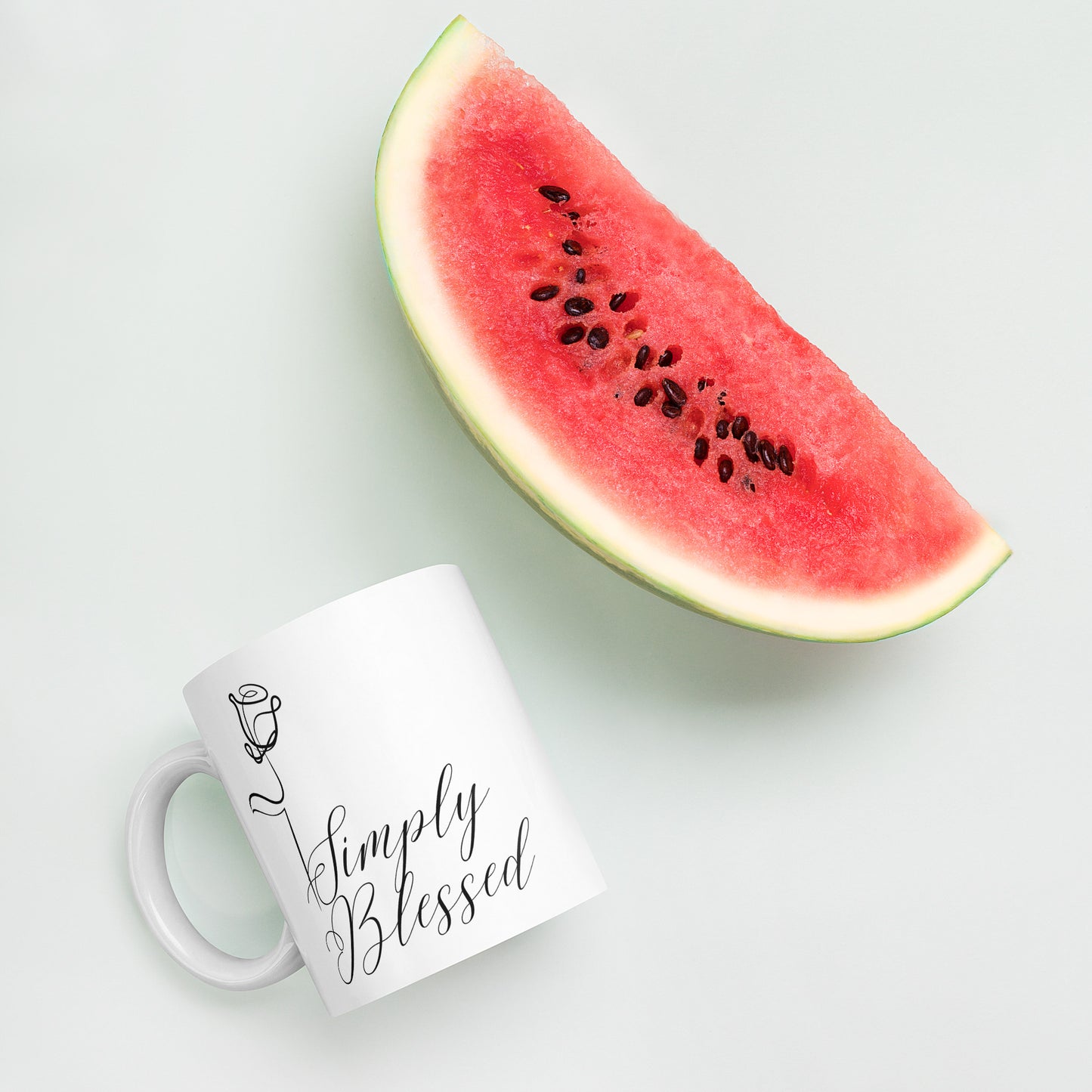 Simply Blessed Rose White glossy mug