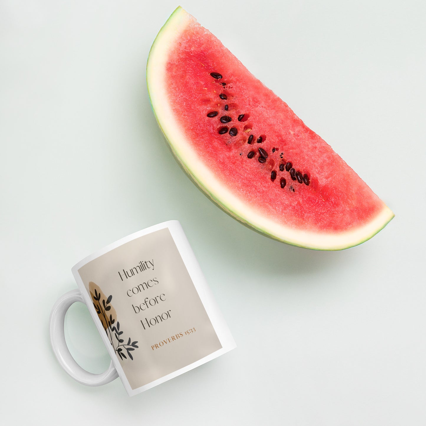 Proverbs 15:33 Natural White glossy mug