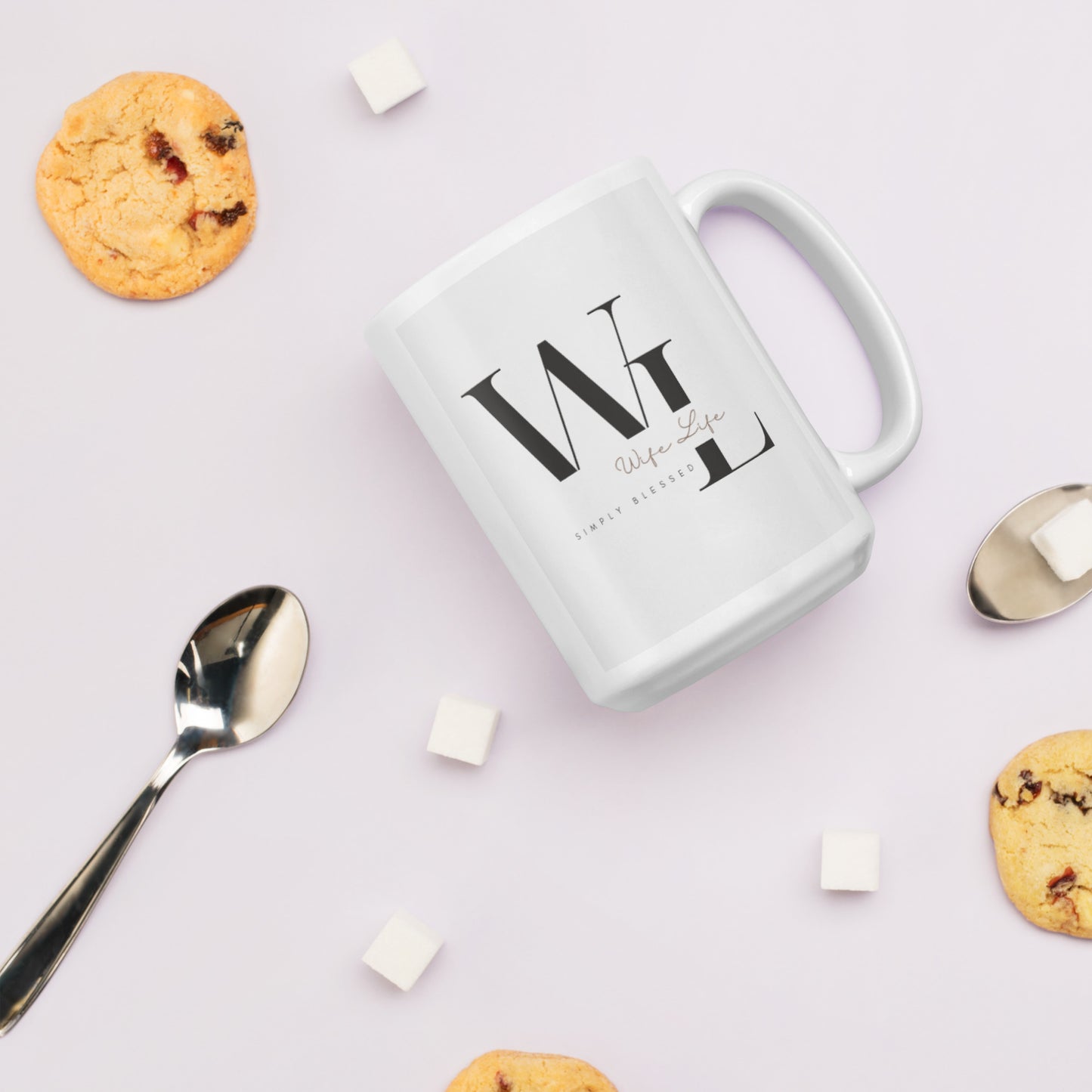 Wife Life Logo White glossy mug