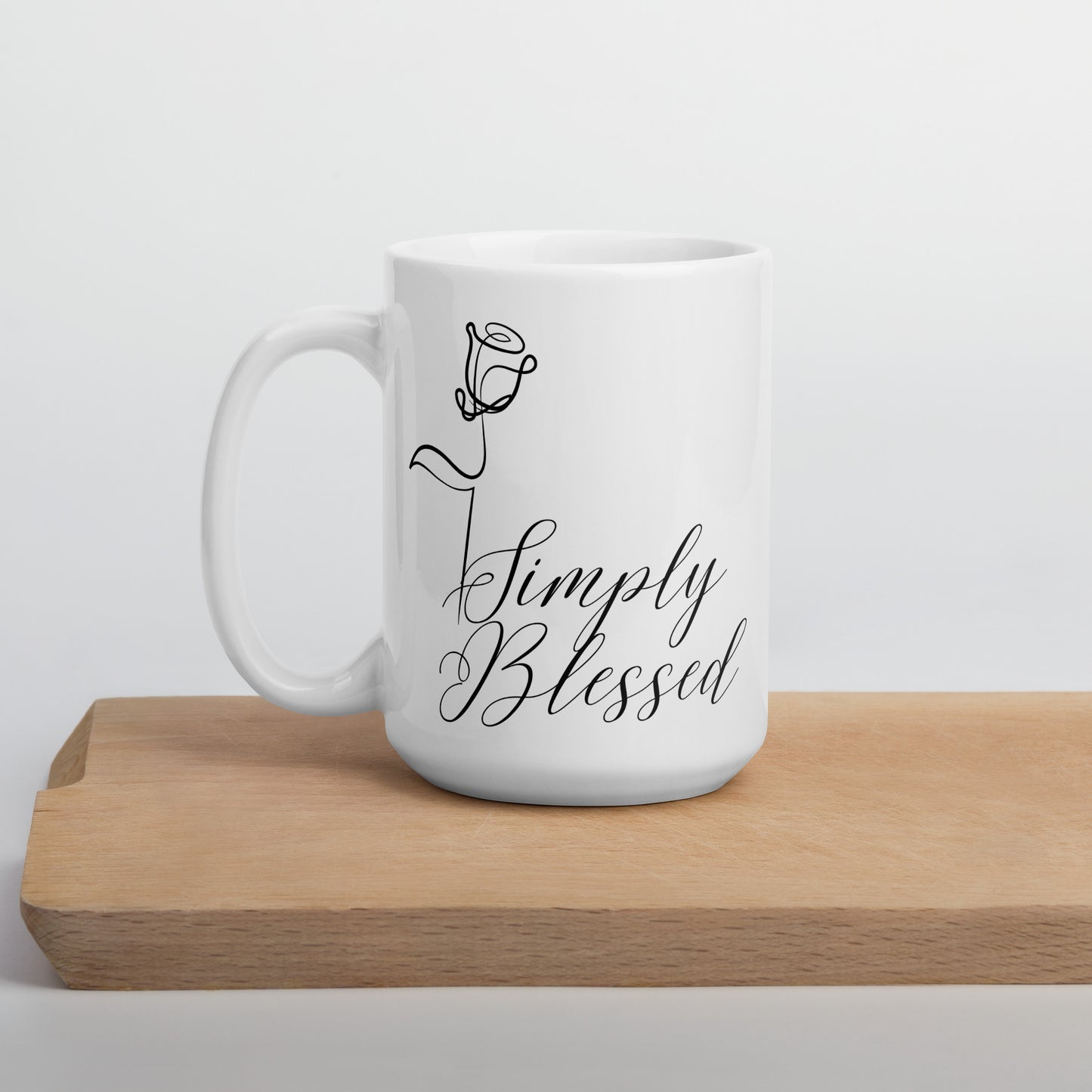 Simply Blessed Rose White glossy mug